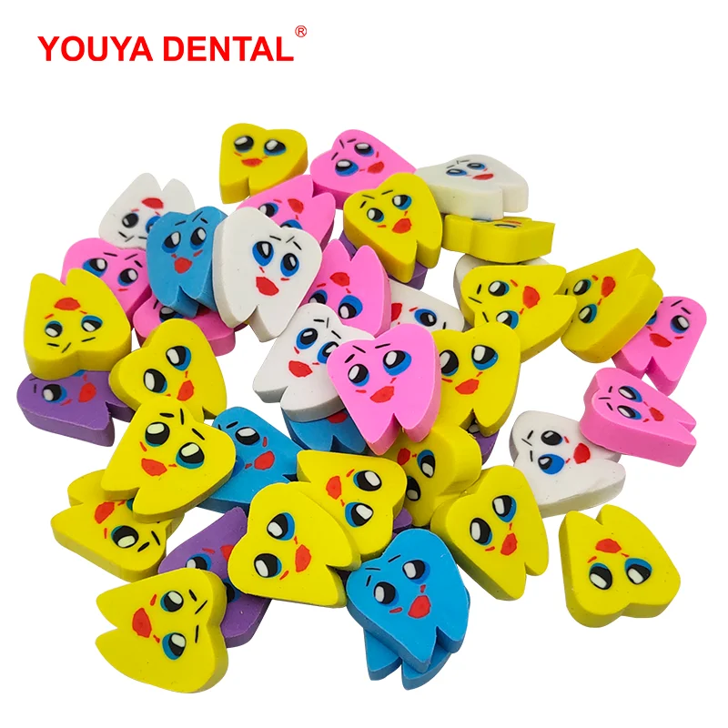 Cartoon Tandheelkunde Accessoires Gift Tandarts Geschenken Mini Potlood Gum Rubber Novelty Kids Student Kinderen Kawaii Gummen