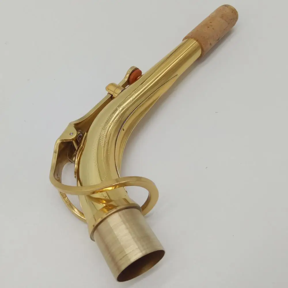 

Free Shipping Music Fancier Club Professional Instrument Alto Saxophone Neck Brass Gold Lacquer Sax Custom Neck Accessories