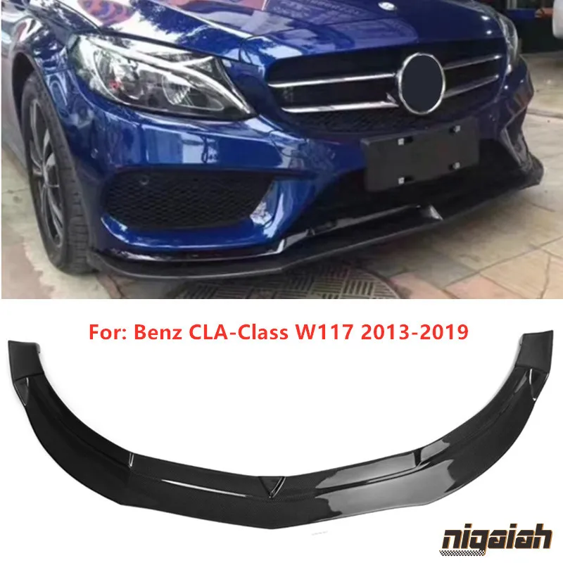 Carbon Fiber Front Lip For Benz W117 CLA200 CLA250 CLA260 CLA45 2013-2019 Front Bumper Protector Cover RZ Style Front Skirt