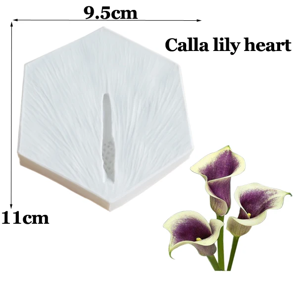 Calla Lily Stamen Silicone Mold Petal Veiner Cake Decorating Fondant Clay Flower Sugarcraft Gumpaste Moulds  M2300