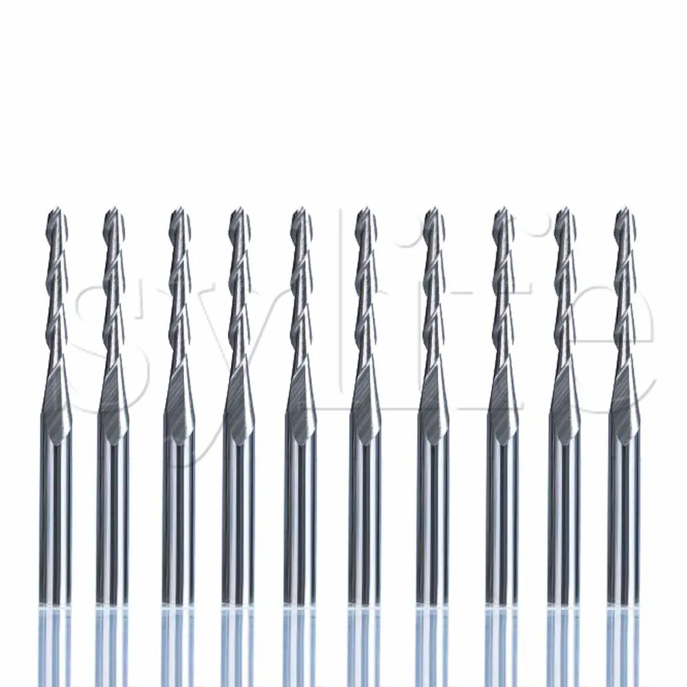 CNC Double Flute Spiral Cutter Router Bits 3.175x2x17mm Cutting Tool Pack of 10