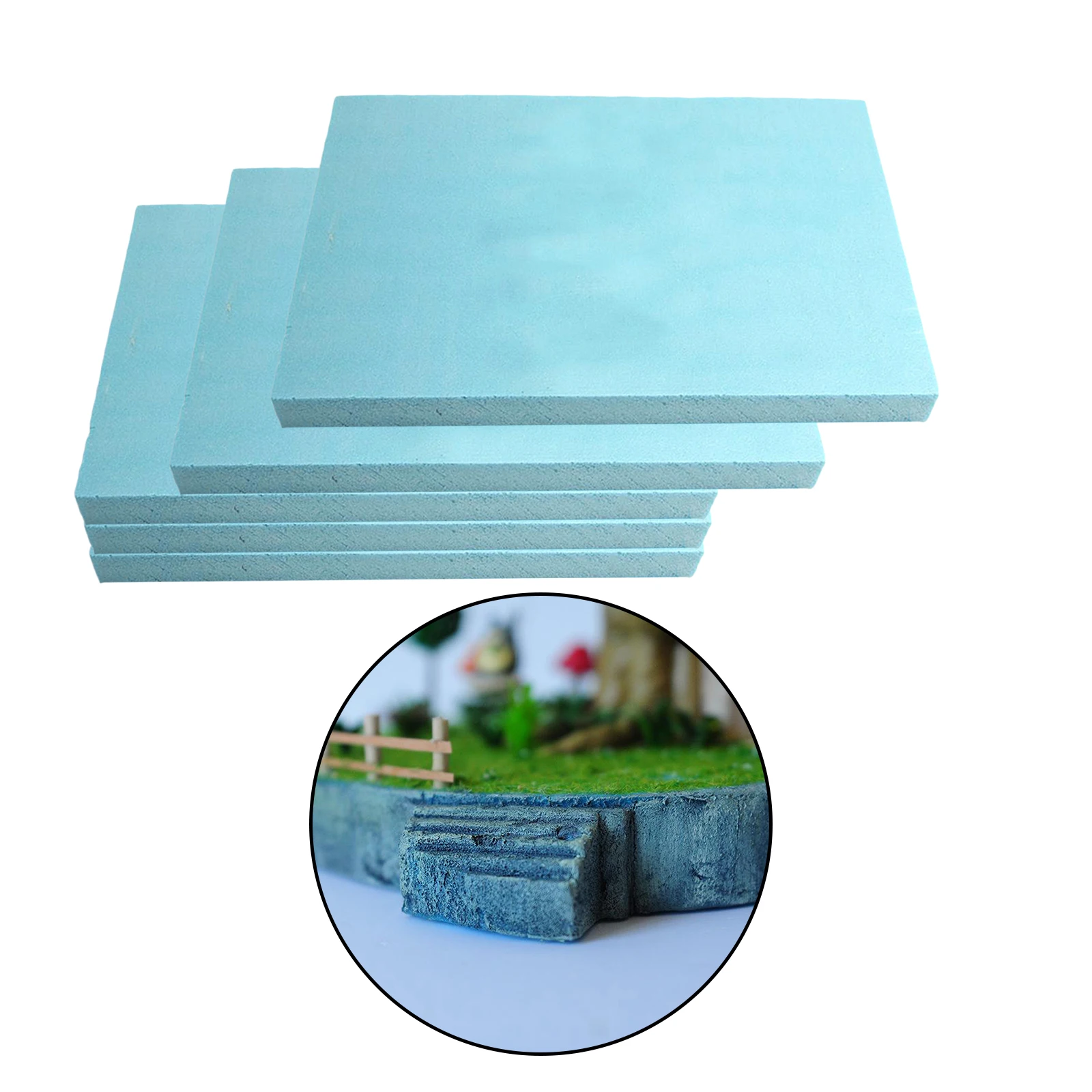 5 Pieces Foam Board Hobby Foam 30cm x 20cm x 2cm Blue Foam Sheet Plate DIY Model Building Kits