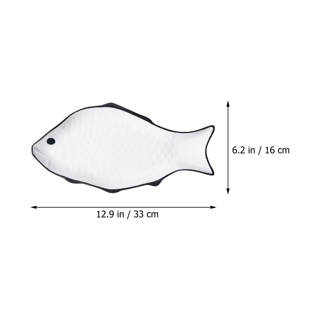 Simple Ceramic Fish Plate Steamed Fish Plate Creative Fish-Shape Steaming Holder Fish Steaming Dish Exquisite Dinner Plate