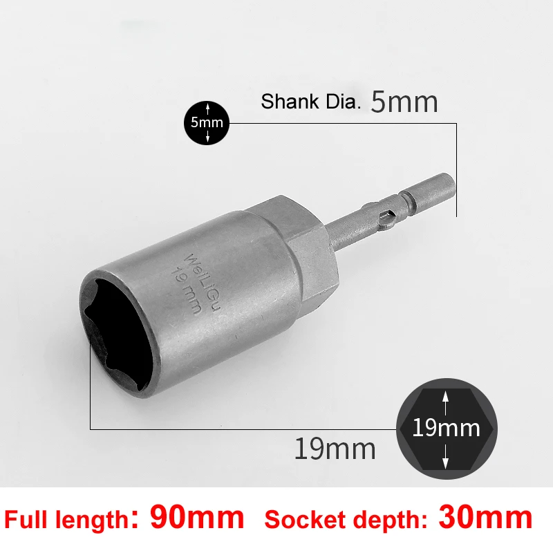 Imagem -06 - Peça 90 mm Comprimento Total Conjunto de Porca de Parafuso Extra Profundo Métrico 801 mm Haste Redonda Adaptador de Soquete de Impacto para Ferramentas Elétricas 519 mm 1