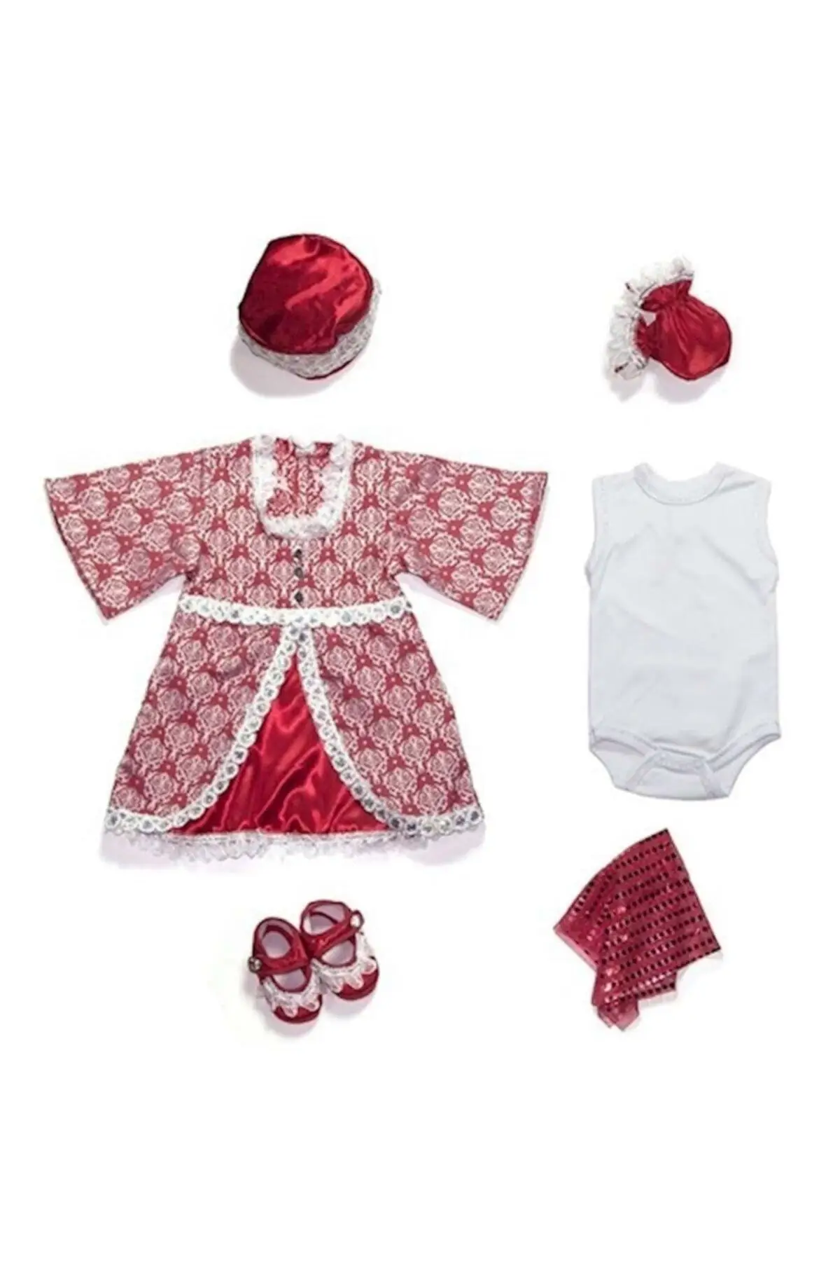 Baby Girl Suit Jumpsuit Ottoman Vintage Newborn Girls Babies 5 Piece set Special occasions Sultan Hurrem Hurrem Suit 0-6 Month