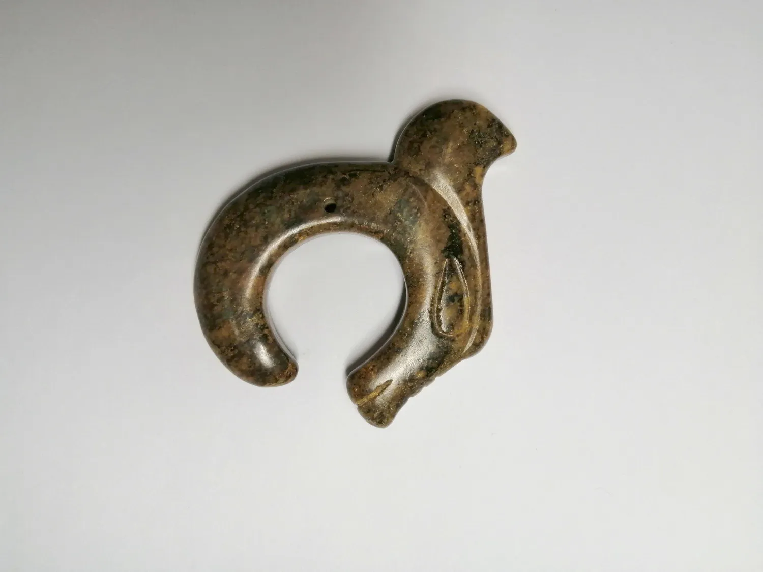 The Ancient Chinese Hetian Jade Carved By Hand.Hongshan Culture Dragon Statue