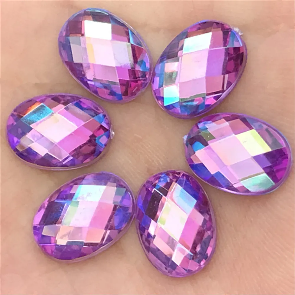 30PCS 10*14mm Round Acrylic Rhinestone Craft/Clothes Decoration Handmade Diy