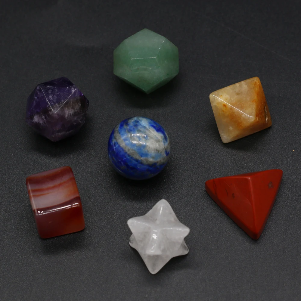 New Crystal Merkaba Natural Stone Merkabas Wiccan Reiki Healing Chakra Gem Statue DIY Jewelry Home Decoration Collect Gifts 7PCS