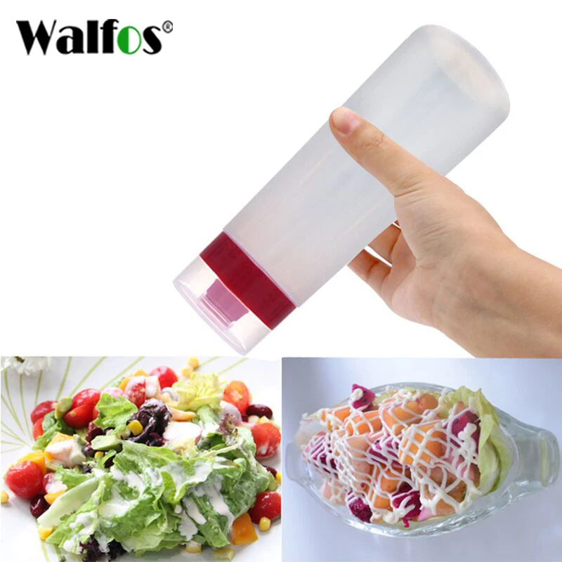 WALFOS 4-Hole Plastic Salad Dressing Squeeze Bottle Condiment Dispenser Ketchup Mustard Kitchen Accessories