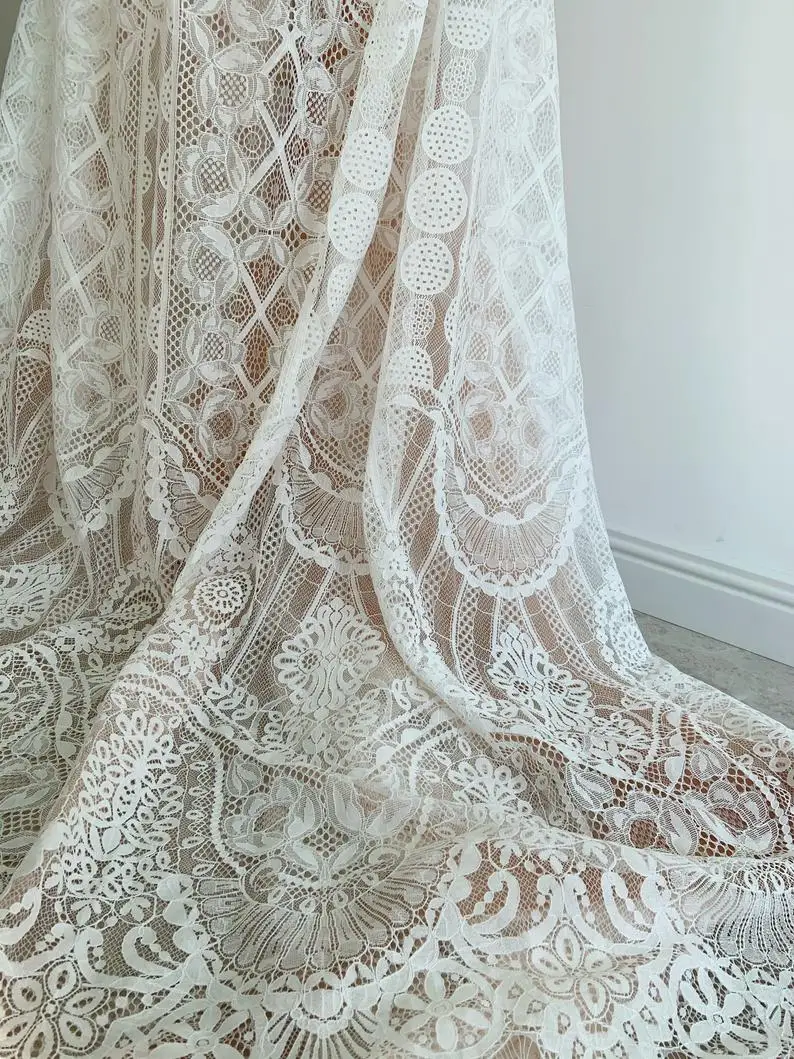 3 yards French Chantilly Lace Fabric For Bridal Dress