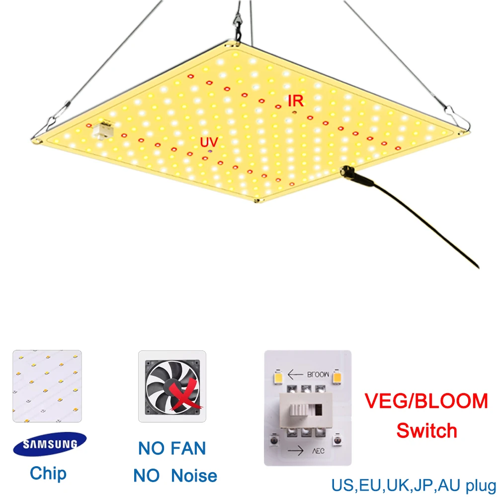 VEG/BLOOM Double Switch 1000W Samsung 3000K/3500K IR/UV Full-spectrum Plant light Quantum Growth Plate For Plant Tent No noise