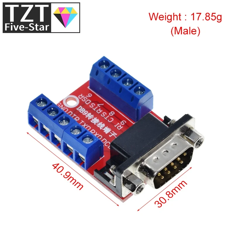 1/3 Stück DB9 Stecker-Buchse-Adapter Signalanschlussmodul RS232 Seriell-zu-Anschluss DB9-Stecker – Detail 4