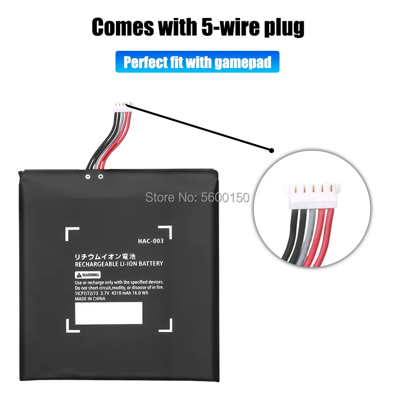 Carregador para nintendo switch, reparo para substituição de bateria, 3.7v, 4310mah, pilhas recarregáveis de íon-lítio
