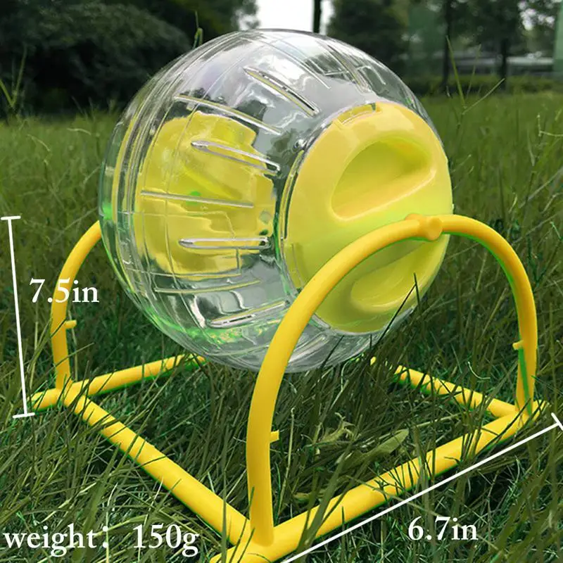 1pc Creative Small Pet Toy Hamster Ball Portable Small Animal Running Ball With Stand Interactive Toys Pet Supplies