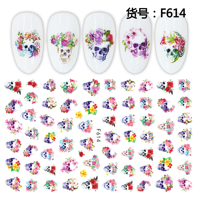 New arrival Christmas 3d nail stickers foil nail art decorations decals halloween nails sticker art joker playing cards