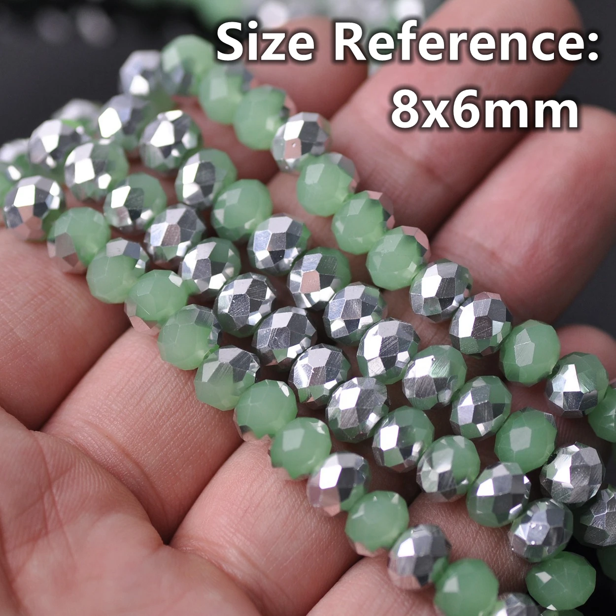 Opaque Half Coated Color 4x3mm 6x4mm 8x6mm Rondelle Faceted Czech Crystal Glass Loose Spacer Beads for Jewelry Making DIY