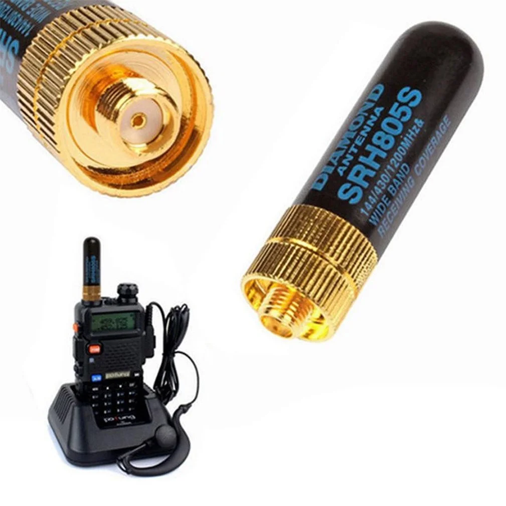 Antena de polegar para rádio walkie talkie 5cm ganho antena curta banda dupla uhf SMA-F para baofeng UV-5R UV-82 BF-888S