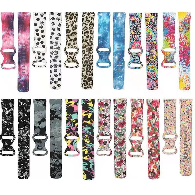 Cute Printing Silicone Strap For Fitbit Versa 3 Sense Smart Watch Band Pattern Floral Bracelet Wrist Straps For Fitbit Versa 3 L