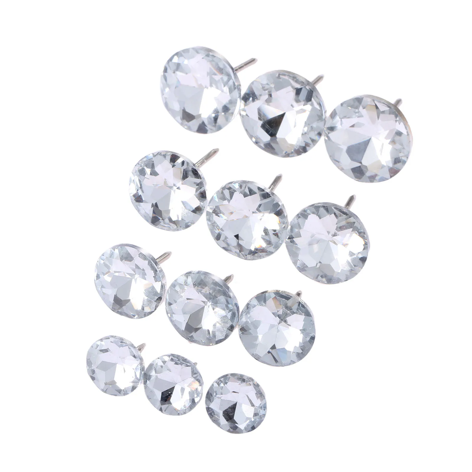 DRELD 10Pcs Diamond Crystal Upholstery Nails Buttons Tacks Studs Pins 14/16/18/22mm Sofa Wall Decoration Furniture Accessory