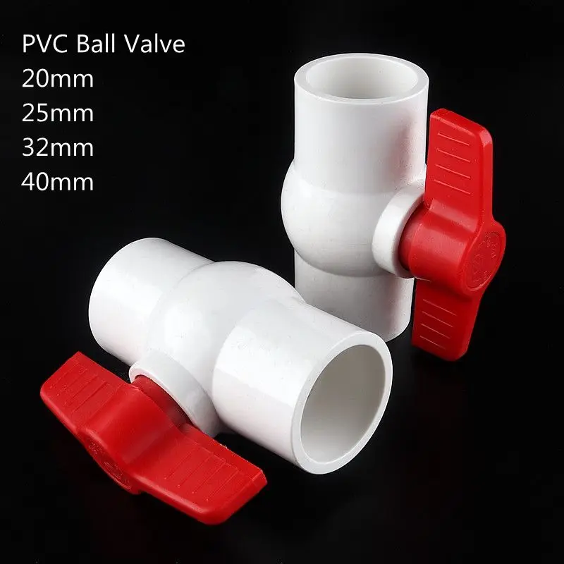 ID 20/25/32/40mm PVC Pipe Ball Valves Water Irrigation System Supply and Drainage Tube Quick Valve Water Pipe Connector Fittings