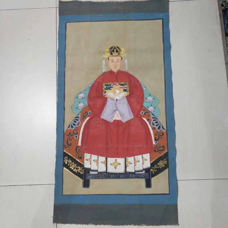 Elaborate Chinese Classical Collectible Home Decoration Painting Ancient Officer‘ wife Portrait Picture No.1