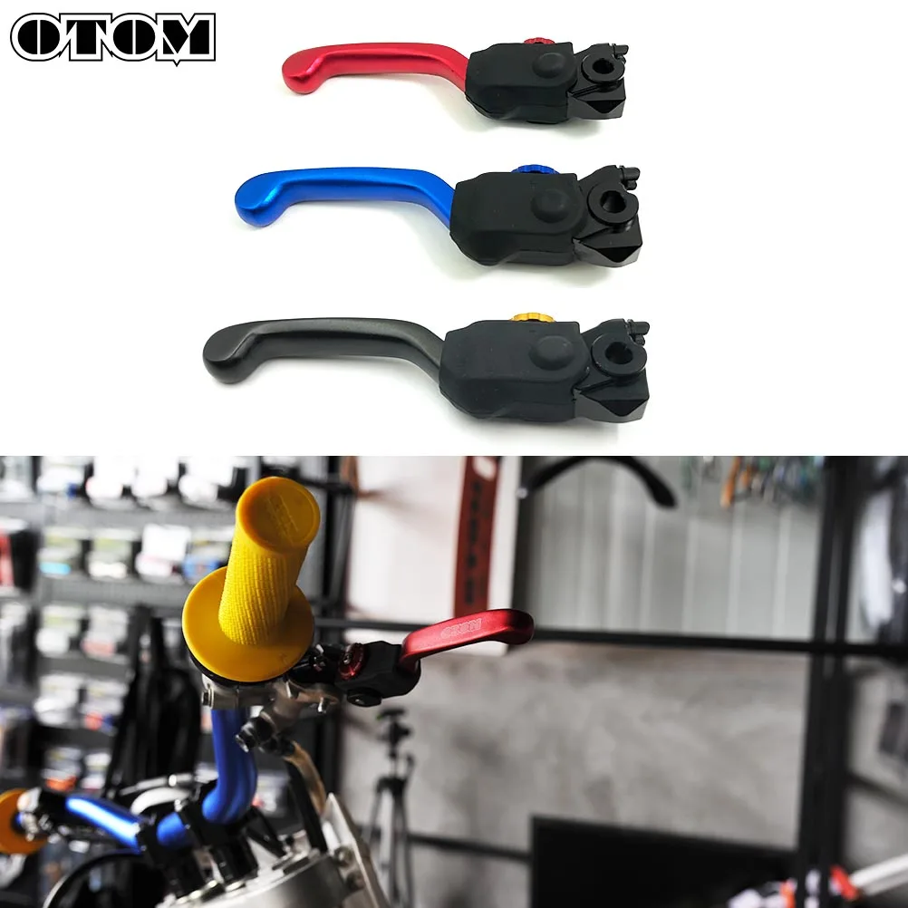 OTOM Motorcycle Brake Handle CNC Motocross Adjustable Folding Extendable Nissin Brake Levers For HONDA Motorbike Modification