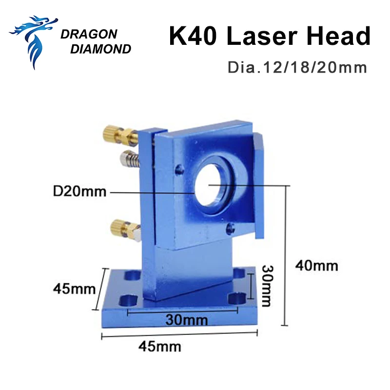 CO2 Laser Head 12/18/20mm Laser Engraver For Update 2030 4060 K40 Laser Engraving Cutting Machine