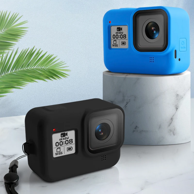 Soft Silicone Body Case For Gopro Hero 8 Case Black Blue Protective Full Cover Shell For Gopro Hero 8 Action Camera Accessories