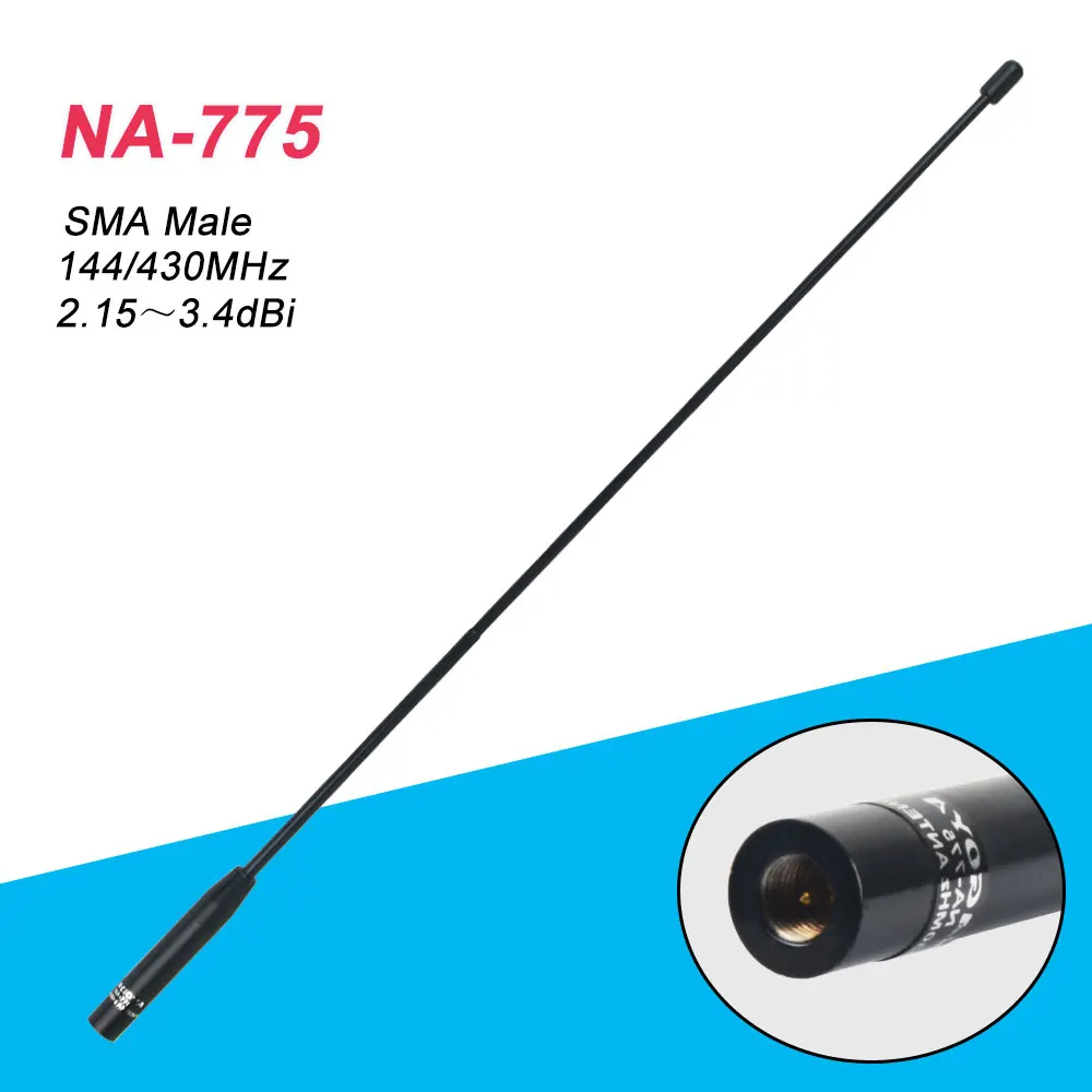 Original Nagoya NA-775 Dual Band SMA-M Male Antenna for Yaesu Vertex VX-3R VX-7R ZT-2R PX-2R UV-985 TH-UVF8D TH-UV8000D