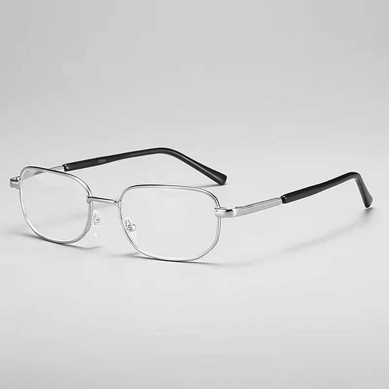 Anti-Scratch Lesebrille Retro Platz Presbyopie Brillen Mit Glas Linsen Metall Hyperopie Brillen männer gläser + 3.5 + 4