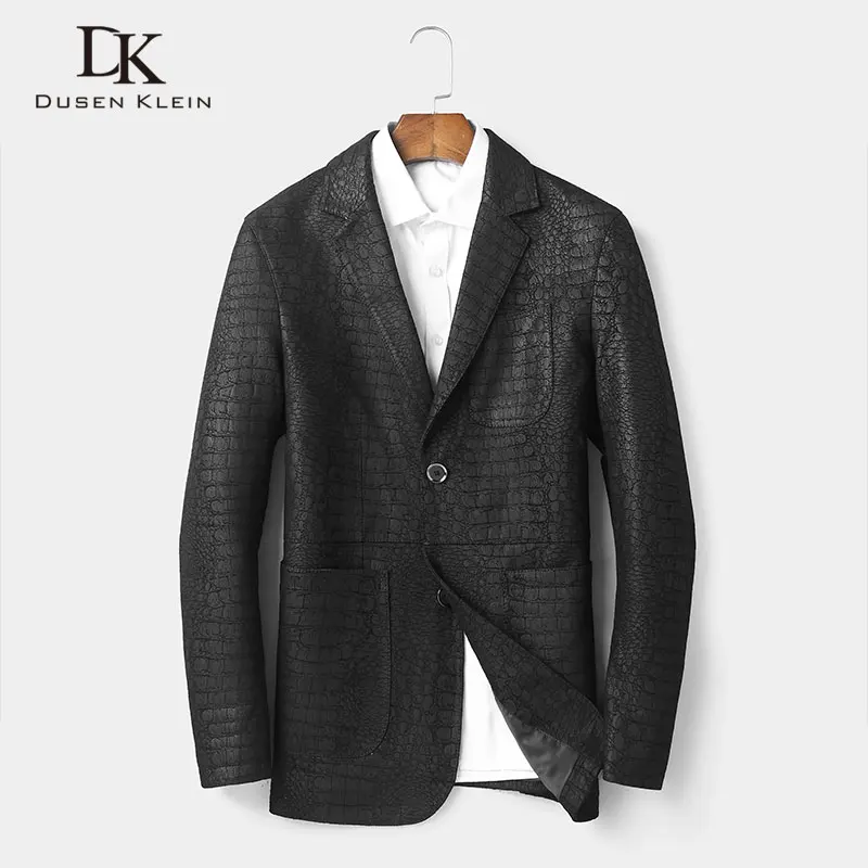 

Men Genuine Leather Jacket Real Sheepskin Jackets Casual Short Black Pockets 2019 Autumn New Jacket Suit for Man J1901