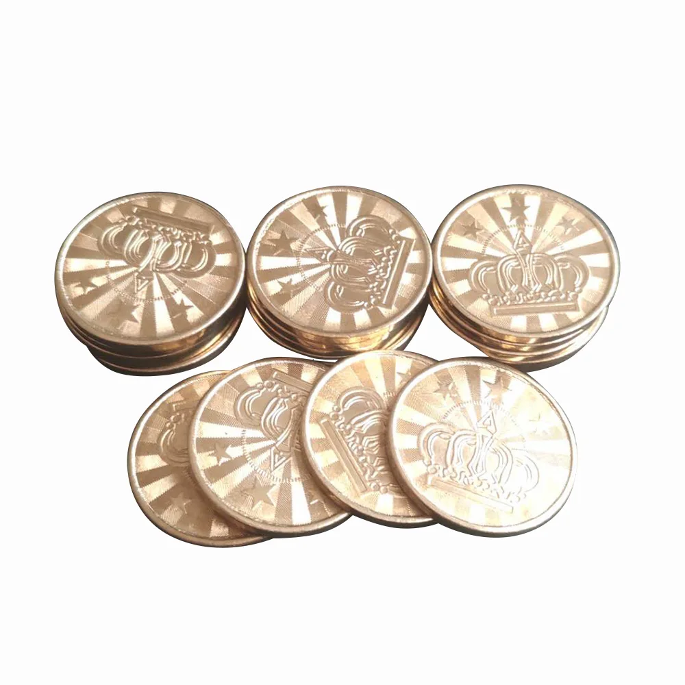 10pcs 25*1.85mm Brass Token Coin Arcade Game Machine Pentagram Crown Token Coins