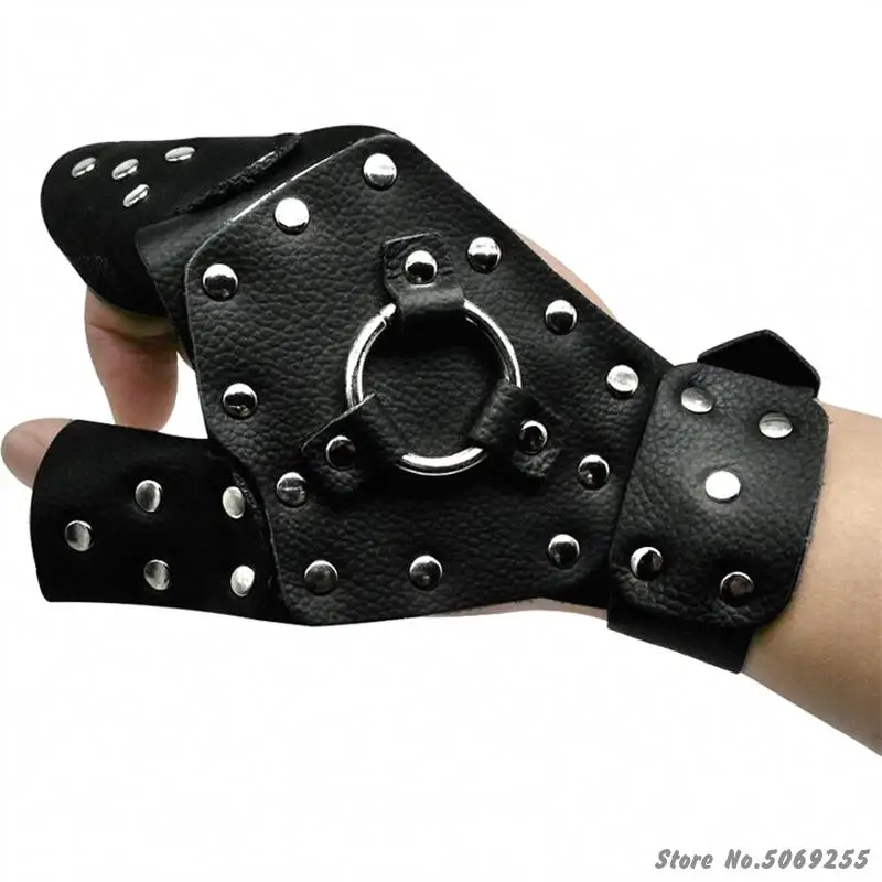 Left /Right Hand  Hunting Safety Glove Fishing Slingshot Archery Shoot Protective Waistband Steel Hand Guard Protector