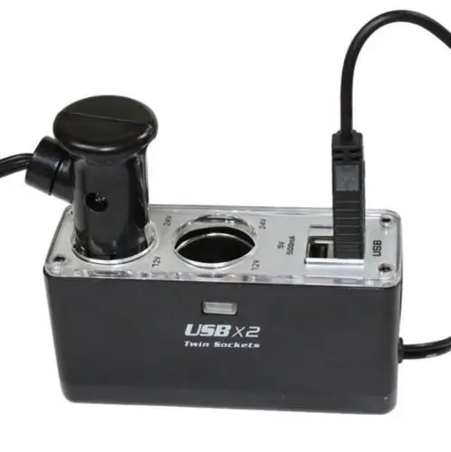 12v 2 Way Car Cigarette Lighter Power Socket Charger Adapter Dual USB Port  Twin