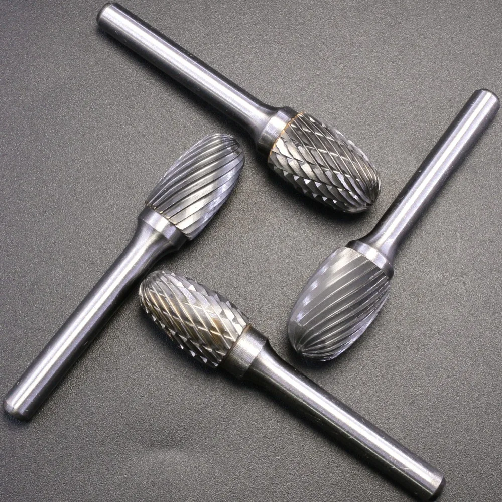 Owalny kształt E 6mm 1/4 Shank formy narzędzia do rzeźbienia pilnikarka z węglika wolframu Burr frez CNC grawerowanie do metalu stali