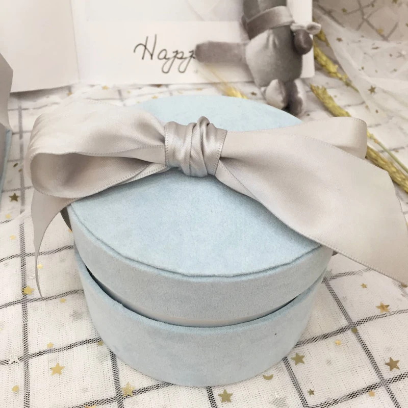 Round Flannelette Elegant Wedding Favor Birthday Party Box Holder Sugar Tea Gift Decoration Package Display Boxes
