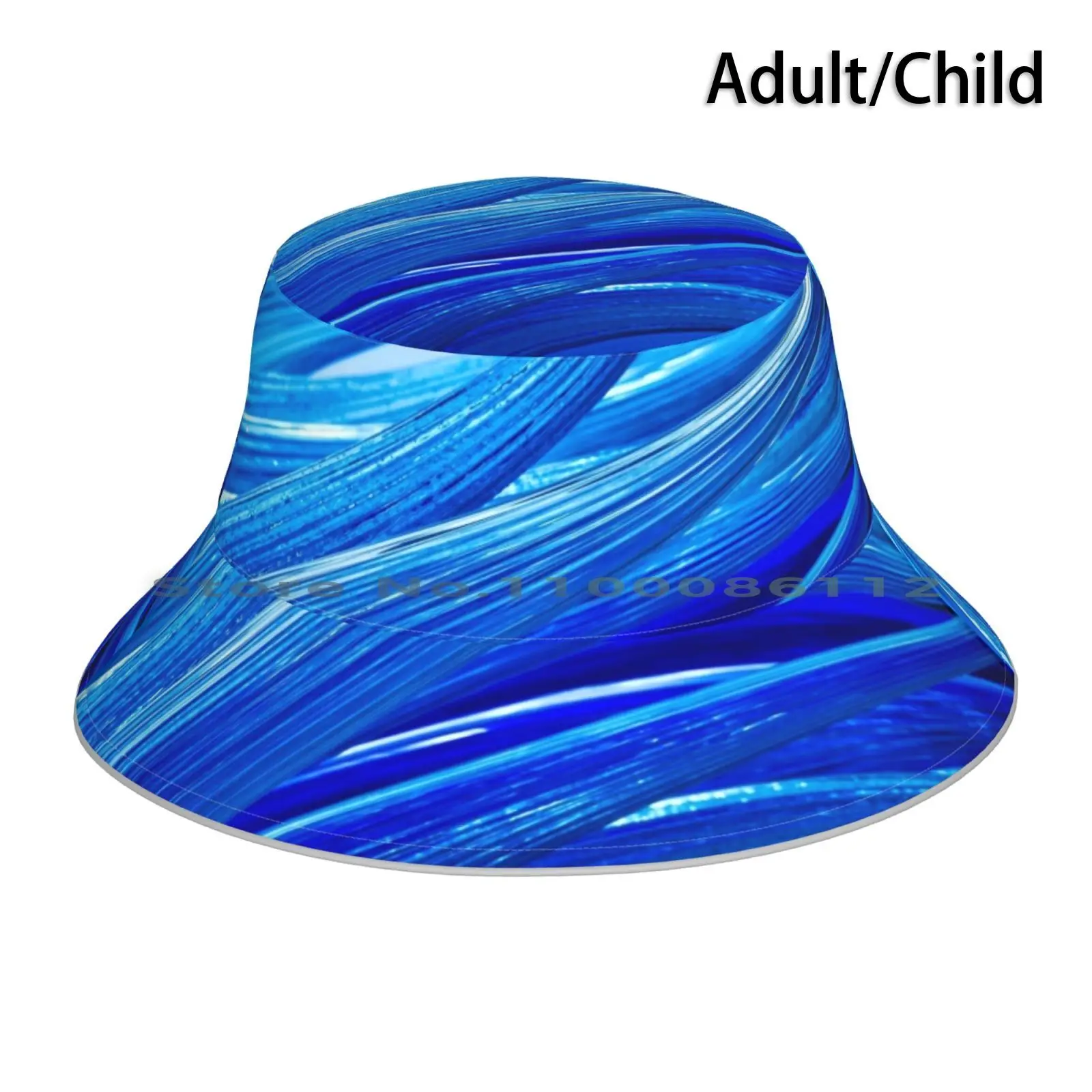 Blue Murano Glass Abstract Bucket Hat Sun Cap Murano Glass Italy Italian Venice Venetian Foldable Outdoor Fisherman Hat