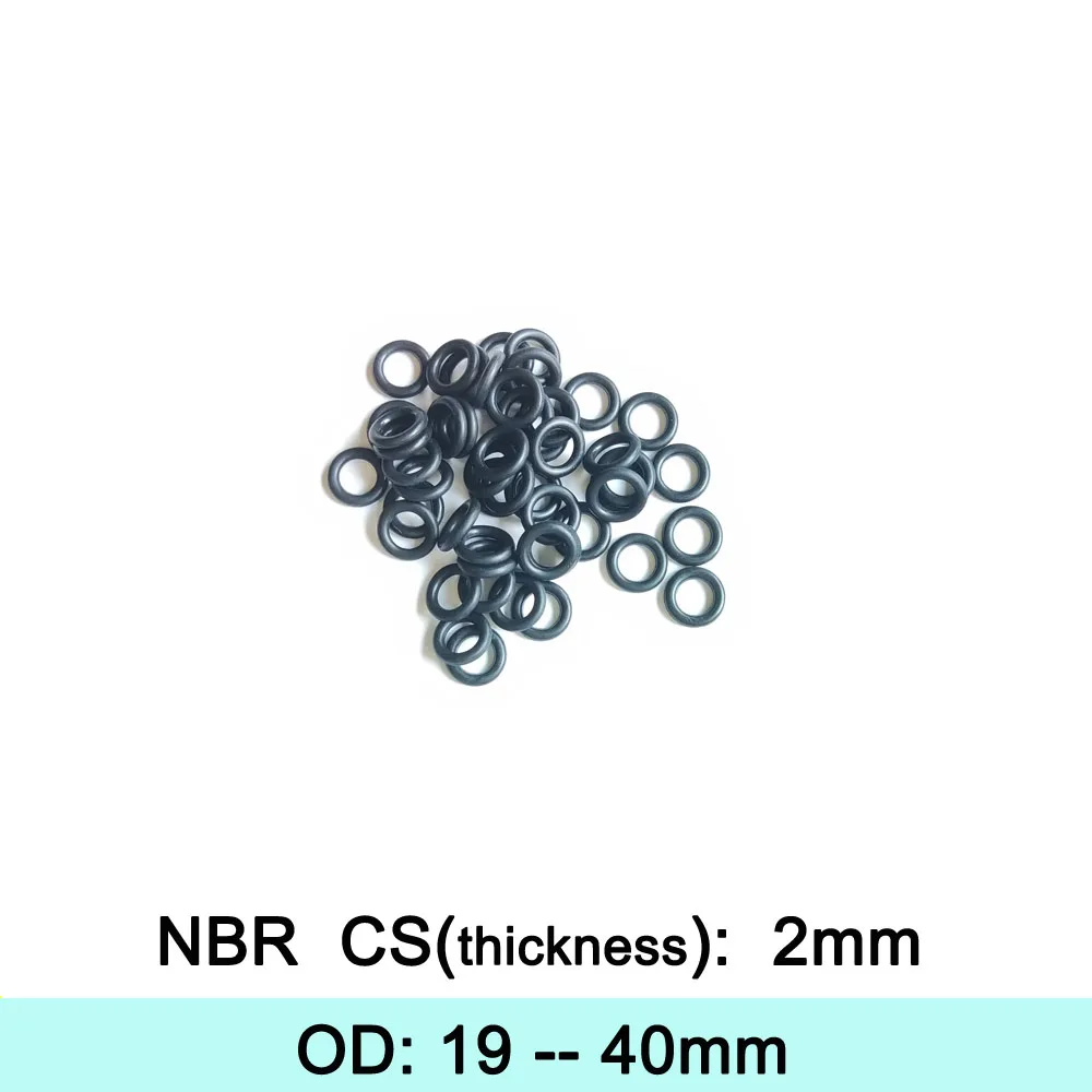 NBR Rubber Ring Gasket C/S 2mm  OD 19/20/21/22/23/24/25/26/27/28/29/30/31/32/33/34/35/36/37/38/39/40mm O Ring Seal Washer