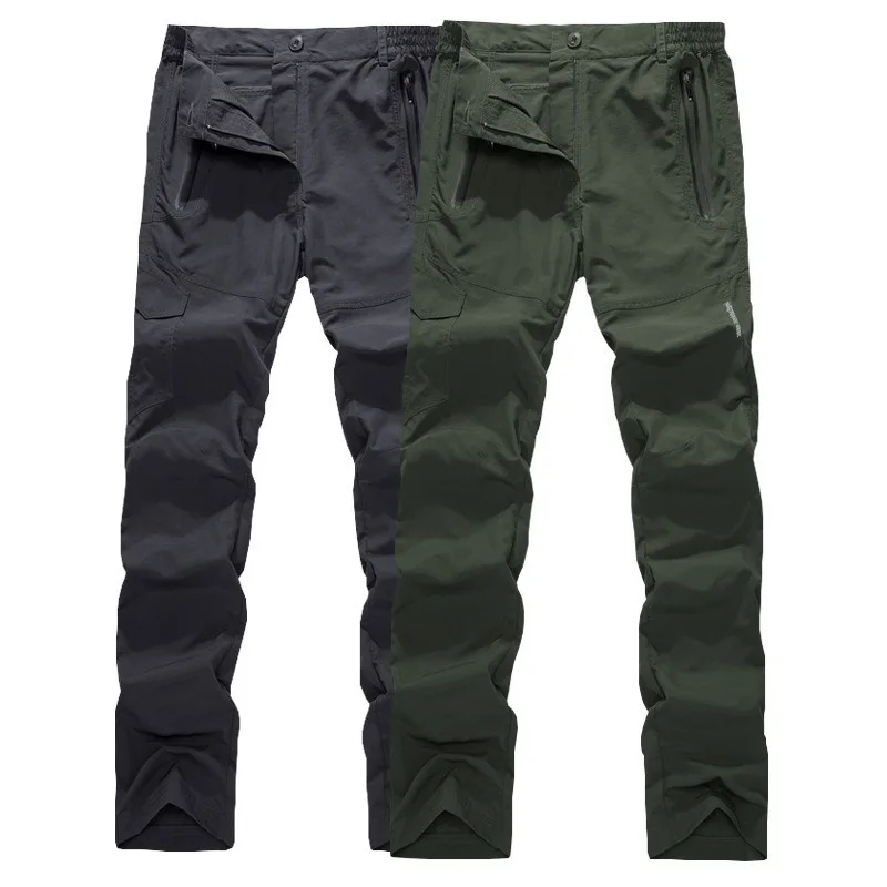 

Multi Pocket Cargo Pants Men Work Breathable Quick Dry Army Casual Summer Autumn Loose Military Tactical Trousers Male