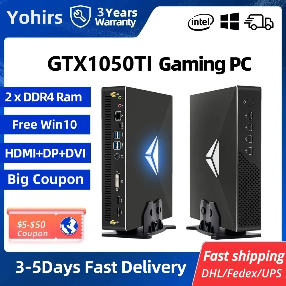 

Mini Gaming Pc GT1030 2G Computer i3 9100 i9 9900 i7 9700F i5 9400F Windows10 Pro 4*USB3.0 HD2.0 DP NVME 4K High Speed Gamer Pc