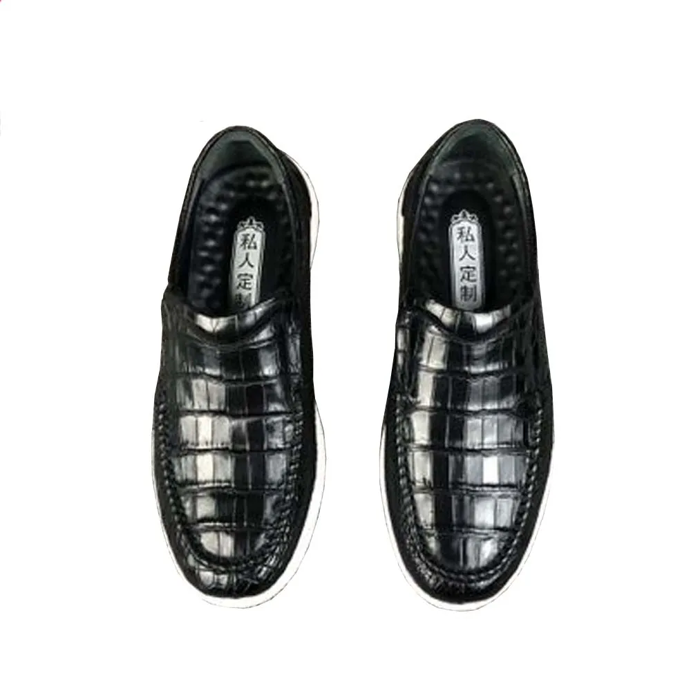 ousidun new  Thailand   crocodile belly men shoes leisure  shoes  Men's shoes  black