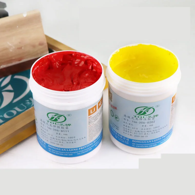 1000G/Bottle Nylon Screen Printing Ink Transparent Water Based Material Good Quality and Wholesale Price Door