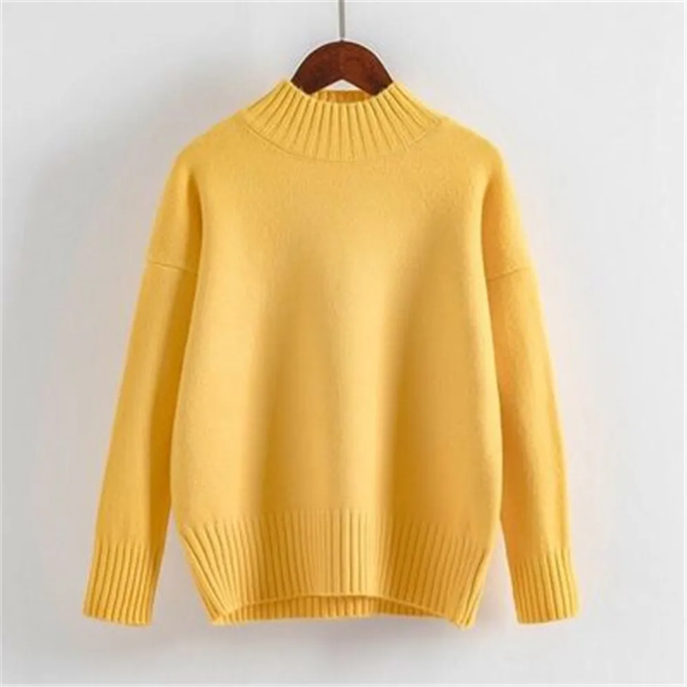 Fashion Cashmere Turtleneck Sweater Women 2024 Autumn Winter Pullover Jumper Pull Femme Streetwear Casual Knitted Sweater PZ3455