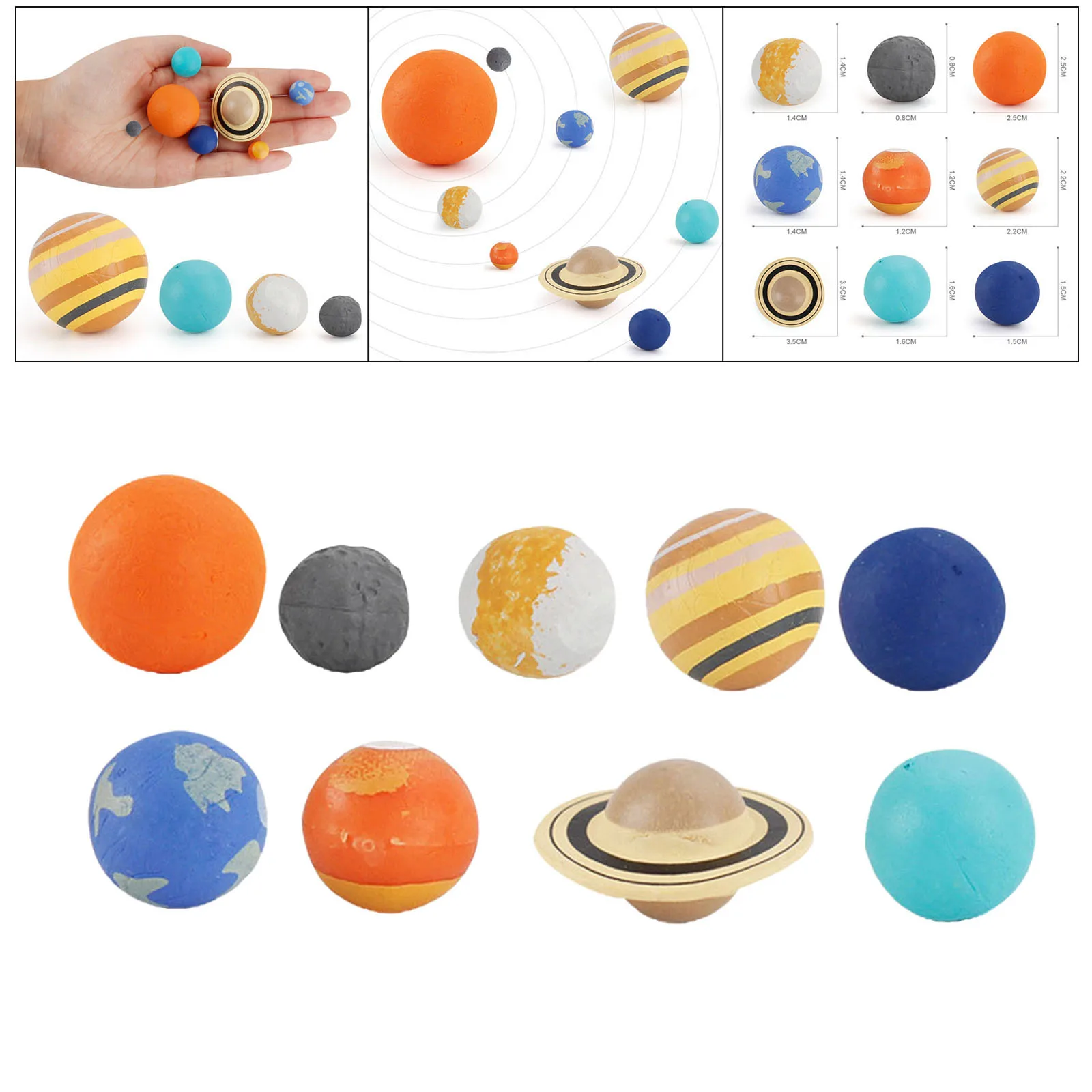 9Pcs Lightweight Portable Colorful PU Soft Planet Ball Solar System for Kids