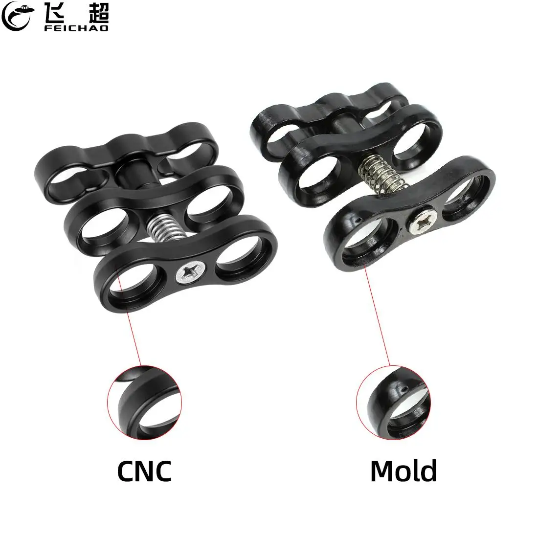 

1 inch Ball Butterfly Clip Aluminum Alloy Diving Lights Arm 360 Bracket Holder Adapter for Gopro Osmo Camera Accessories