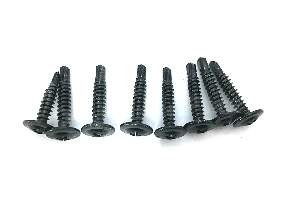 Carbon Black/Silver Steel Phillips Head Self-tapping M4 M5 screws Fits For universal Car Rear Bumper lip Diffuser Installation