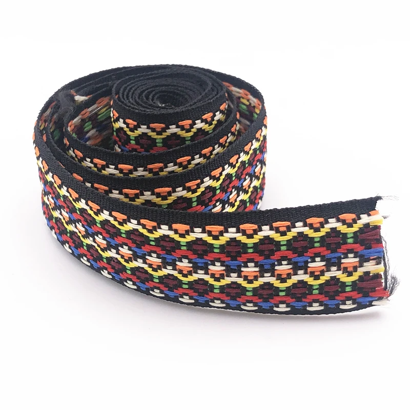 1 Yards 2.5cm Ethnic Style Embroidery Jacquard Lace Braid Lace DIY Craft Sewing Wedding Decoration Headwear Fabric Accessories