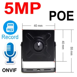 Jienuo 5MP Poe Mini Telecamera Ip Hd Cctv di Sicurezza di Sorveglianza Ad Alta Definizione di Sostegno Slot per Micro Sd Onvif Poe Audio di Casa macchina Fotografica