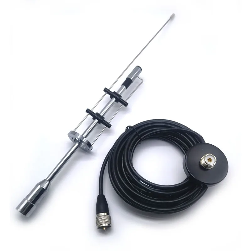 CBC-435 UHF VHF 145/435MHz Dual Band Antenna PL-259 Connector CBC435 and Magnetic Mount Base Adapter for Mobile Ham Car Radio