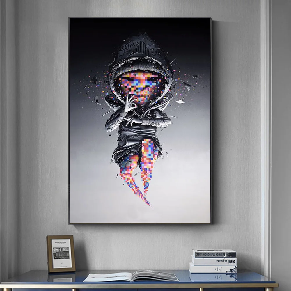 

Abstract Graffiti Art Canvas Painting On The Wall Canvas Figure Prints Posters Wall Pictures for Living Room Home Cuadros Decor